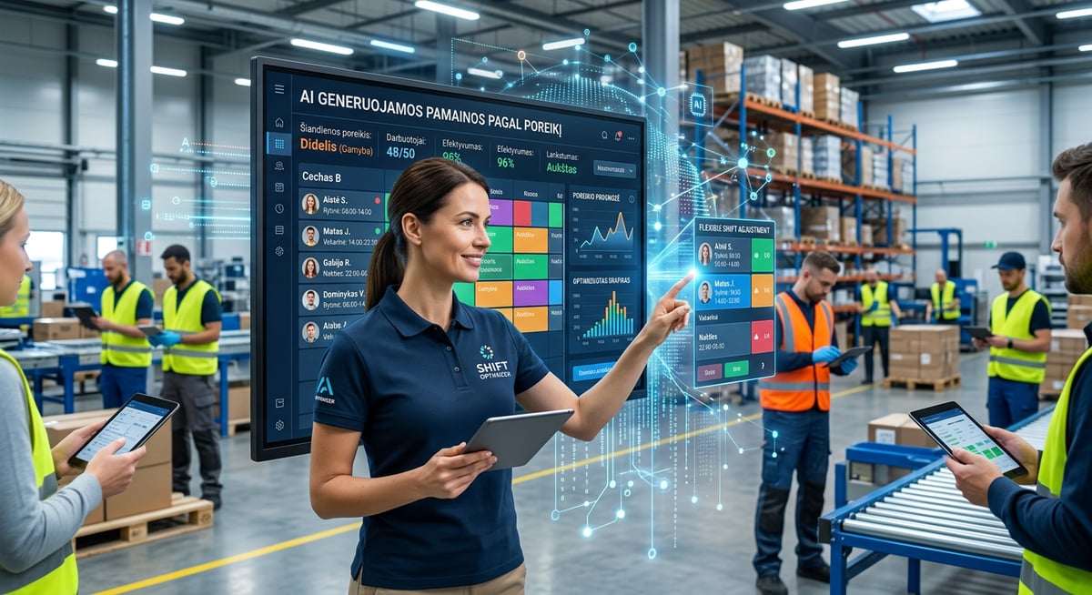 AI pamainų planavimas pagal poreikį – darbo grafikų generavimas pagal poreikį, taisykles ir darbuotojų darbo laiką